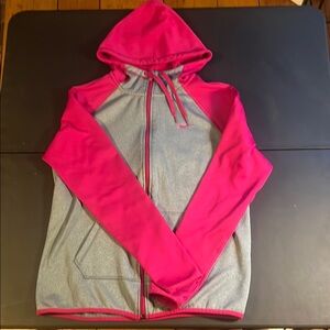 Nike Pink and Gray Hooded Zip-Up Jacket